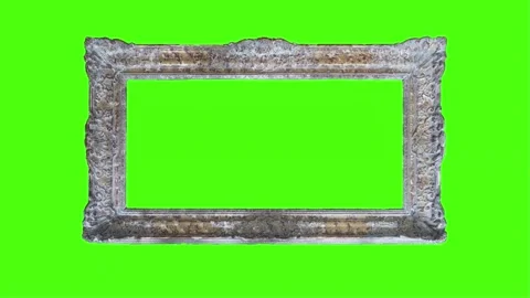 Antique slightly decrepit picture frame green screen copy space. Stock Footage 231682618