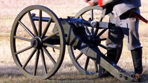 Antique Small Cannon Getting Fired One Time Stock Footage 303901228