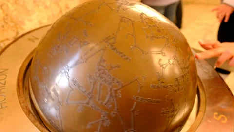 Antique Star Chart Navigation Globe Tool Stock Footage 221514518