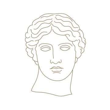 Antique statue head vector illustration in contemporary minimal style Stock Illustration