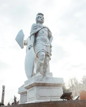 Antique statue of warrior Stock Photos