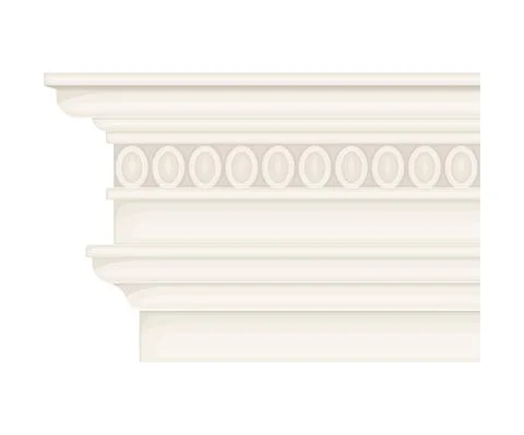 Antique Stone Column or Pillar Element with Ancient Ornament Vector Illustration Stock Illustration