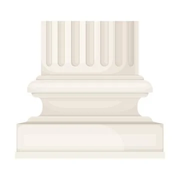 Antique Stone Column or Pillar Element with Pedestal Vector Illustration Stock Illustration