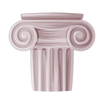 Antique Stone Column or Pillar Element as Ancient Greek Ornament Vector Stock Illustration