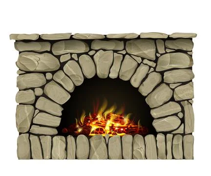 Antique stone hearth fireplace texture Stock Illustration