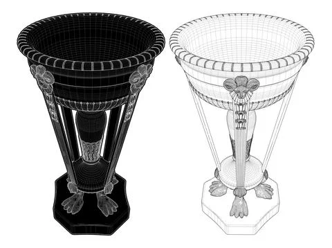 Antique Stone Vase Vector. 스톡 일러스트