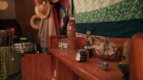 Antique store display set with a lighthouse Stock-Footage 89504470