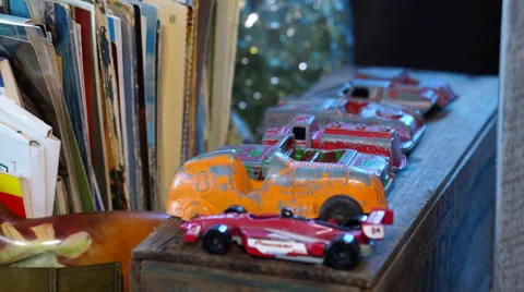 Antique store items old car toys Stock Footage 36739142