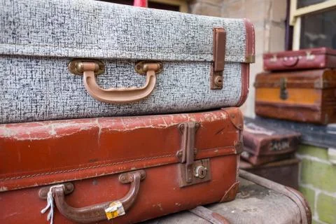 Antique Suitcases Stock Photos