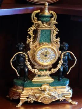Antique table clock 스톡 사진