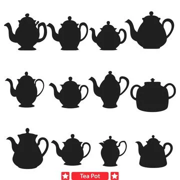 Antique Tea Pot Illustrations  Captivating Silhouettes for Creatives Stock Illustration