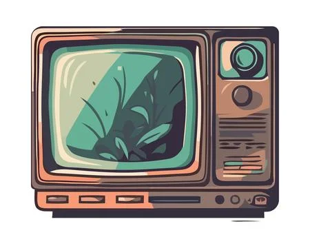 Antique television broken single object design Stock Illustration