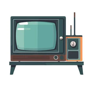 Antique television single object design Stock Illustration