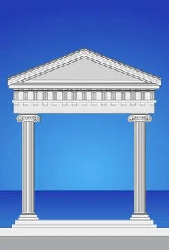 Antique temple facade Stock Illustration
