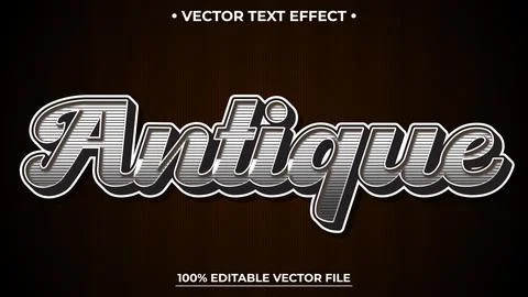 Antique text, editable text effects Victorian Vintage style Stock Illustration