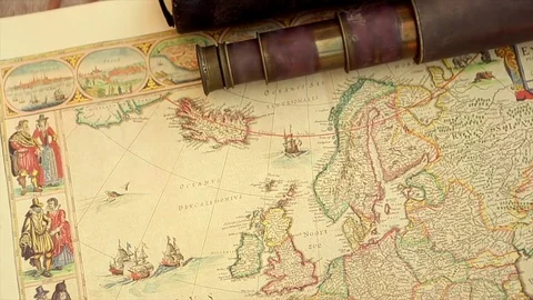 Antique Tools for Navigation Stock Footage 81196380