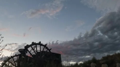 Antique Tractor Sunset Stock Footage 249856489