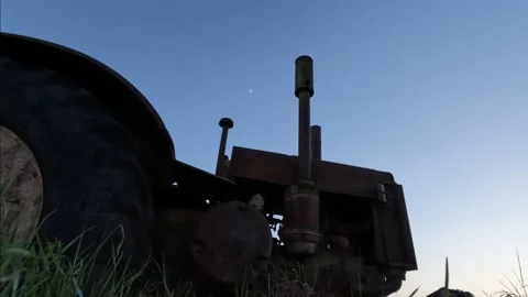 Antique Tractor Sunset 스톡 동영상 249917366
