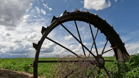 Antique Tractor Wheel Video stock 249857929