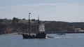 Antique two-masted caravel-type sailing ship arrive at Portimao in Portugal 4k or 4k+ Resolution