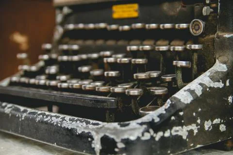 Antique typewriter close up Stock Photos