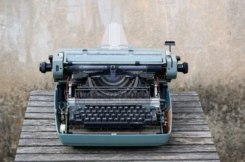 Antique typewriter with inserted paper sheet Stock Photos