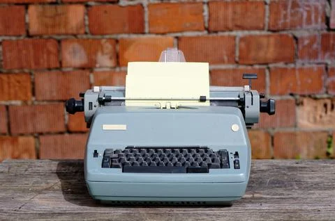 Antique typewriter with inserted paper sheet Stock Photos