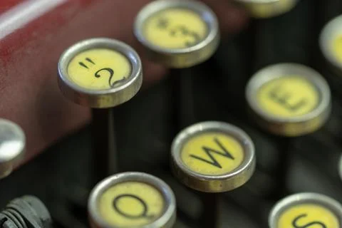 Antique Typewriter Number 2 Key Stock Photos