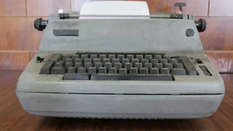 Antique typewriter. Slider view Stock Footage 95059319