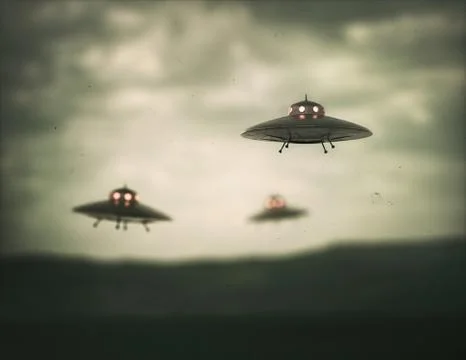Antique Unidentified Flying Object Stock Illustration