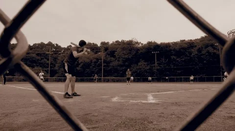 Antique view of baseball game Stock Footage 54369226
