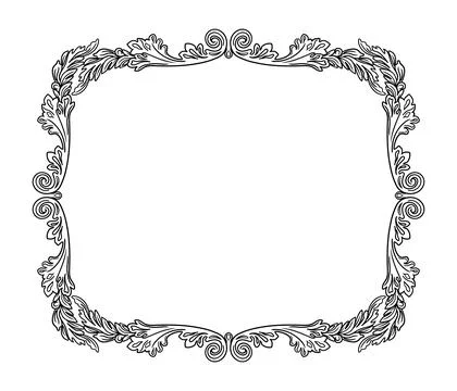 Antique vignette engraving baroque frame vector illustration Stockillustratie