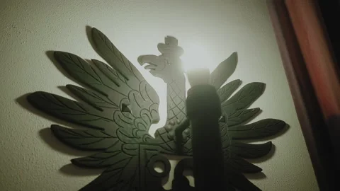 Antique wall candlestick in the shape of an eagle Stock Footage 172510437