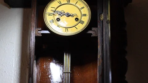 Antique Wall clock Dial Stock Footage