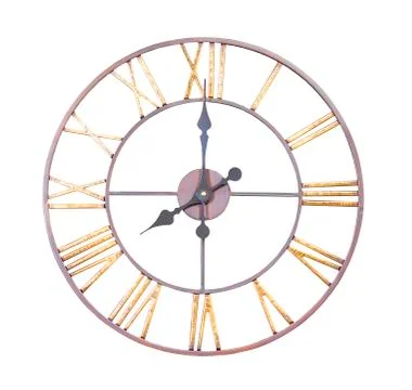 Antique wall clock isolated Stock Photos