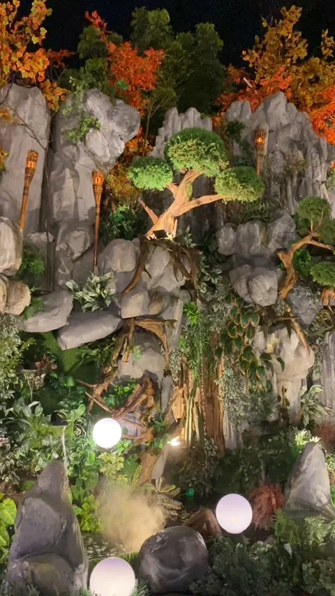 Antique Wall Garden, Vertical Stock Footage 328313345