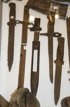Antique weapons and objects in the Museum of Voskresensk, Russia Stock Photos