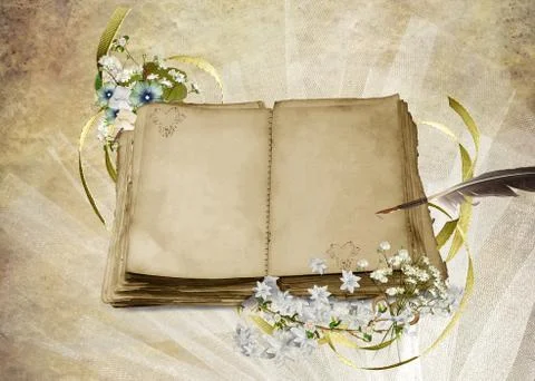 Antique wedding book Illustrazione stock