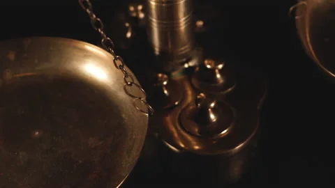 Antique weight balance Stock Footage 148122941