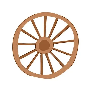 Antique wheel ancient cartoon vector illustration Stock Illustration
