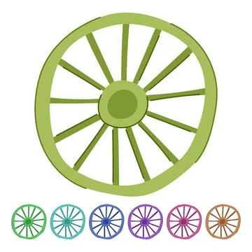 Antique wheel ancient vector cartoon graphic Stock Illustration