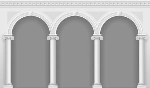 Antique white arcade Stock Illustration