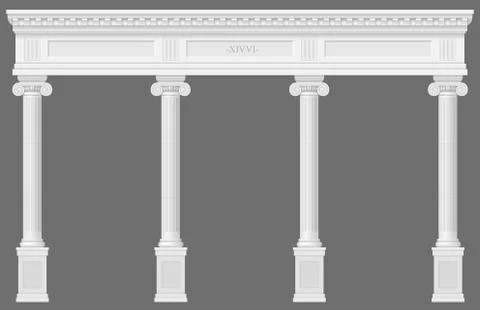 Antique white colonnade Stock Illustration