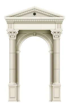 Antique white colonnade with Ionic columns Stock Illustration