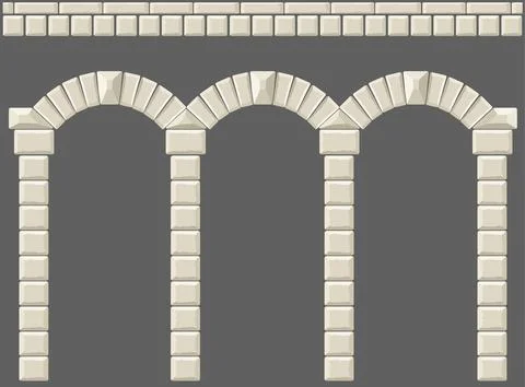 Antique white colonnade with Ionic columns Stock Illustration