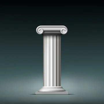 Antique white column. Stock Illustration