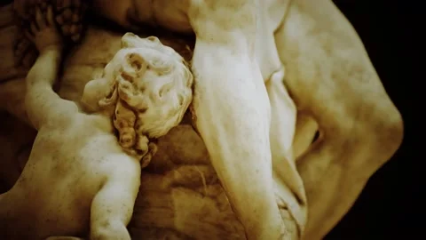 Antique white marble statue Stock Footage 129883184