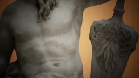 Antique white marble statue Vídeo Stock 158386077