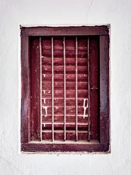 Antique Window in an Aged Wall Stock Photos
