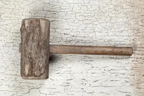 Antique wooden hammer (still life) Stock Photos